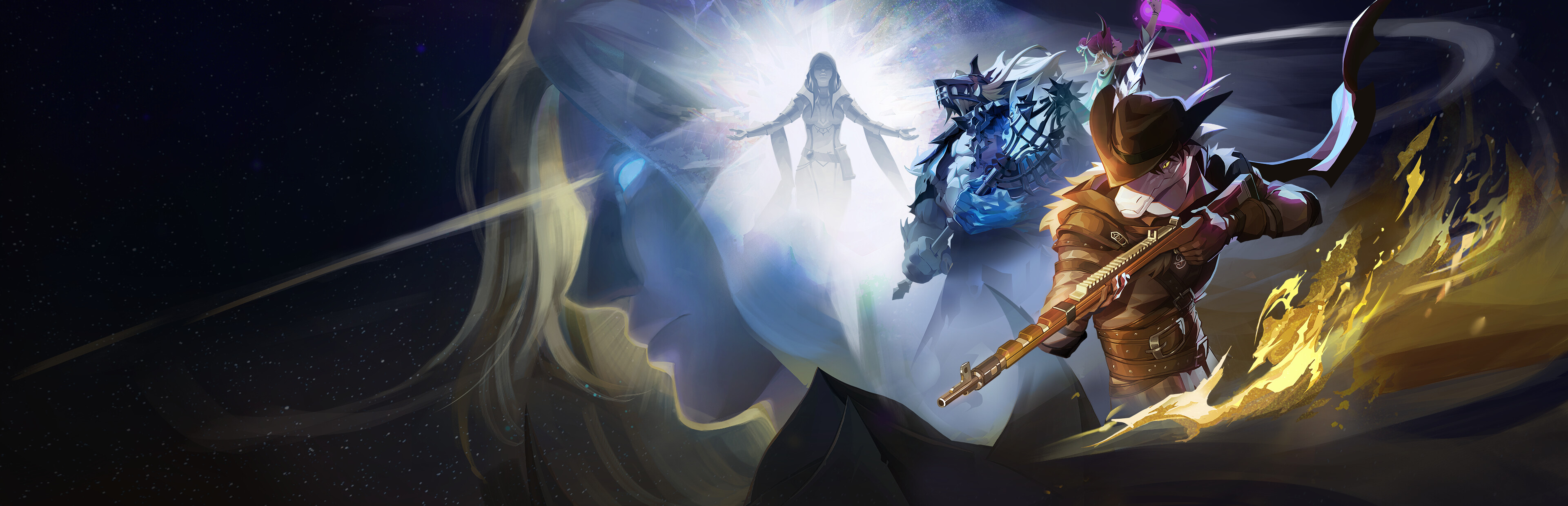 Official Shape of Dreams key art showing Travelers gathered before a glowing dream rift